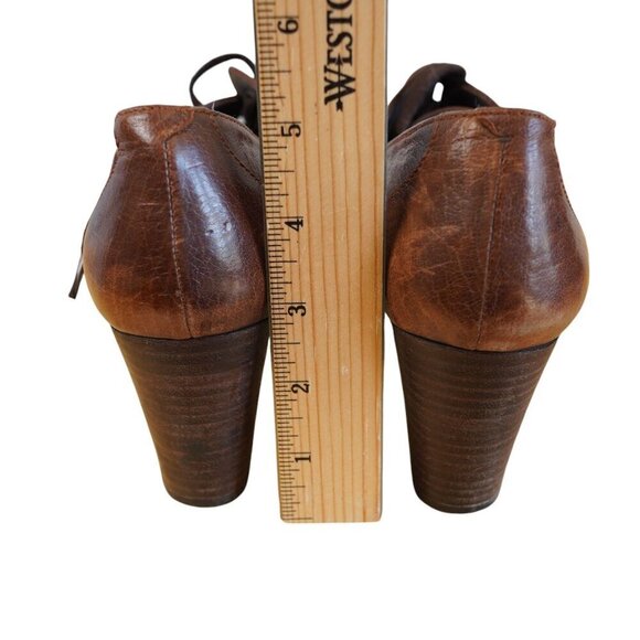 Alberto Moretti Womens‎ Brown Italian Leather Lace-Up Heeled Oxfords Size 9 - Picture 7 of 10